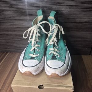 Vibrant Teal Kids High-Top Sneakers